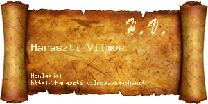 Haraszti Vilmos névjegykártya